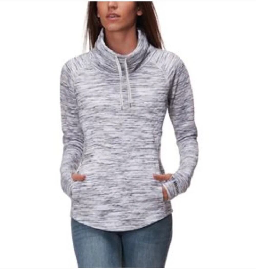 Marmot Annie Heathered Gray Cowl Neck Pullover Size Medium